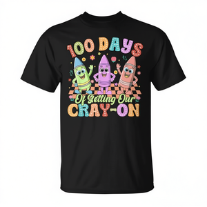 Camiseta de celebración de cien días de clases para niños pequeños, camiseta unisex de manga corta con cuello redondo de algodón para fiesta en el aula - Product Image 2