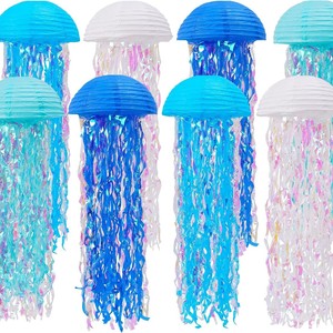 Farol de Papel Semicircular con Forma de Medusa Arcoíris, Decoración Colgante con Temática Oceánica, Degradado de Color, para Fiestas de Cumpleaños Infantiles - Product Image 4