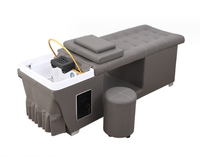 Lavabo de cheveux de meubles de Salon professionnel avec Circulation d'eau de réservoir de 60L 7 couleurs LED thérapie salon de coiffure évier Portable