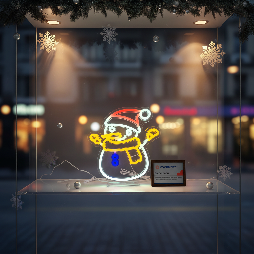 Evermore 2025 New Christmas Halloween Acrylic Neon Light Snowman Indoor Styling Atmosphere Light IP44