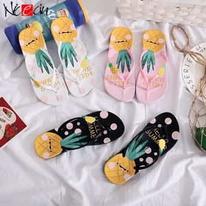 OEM Summer Beach Flip Flops Cute Pineapple Design 3D Accessories Sandals <b>Ladies</b> Soft Sole Fashion <b>Slippers</b> Manufacturer Direct - Product Image 1
