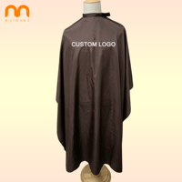 Apron Salon Profesional Anti Air Bahan Polyester Anti Luntur untuk Tukang Cukur dan Kecantikan, Gaun Klien Salon, Jubah Salon Warna Cokelat untuk Tata Rambut