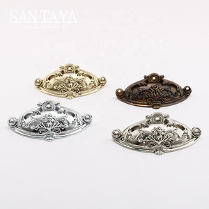 산타야 PVD 니켈 실버 황동 손잡이 조개 모양 주방 캐비닛 손잡이 침실 옷장 서랍 손잡이 및 가구 손잡이 - Product Image 2