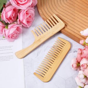 Peigne à cheveux en bois de bambou naturel, antistatique, à dents larges, de haute qualité, tendance, grand format, le plus vendu et respectueux de l'environnement - Product Image 3
