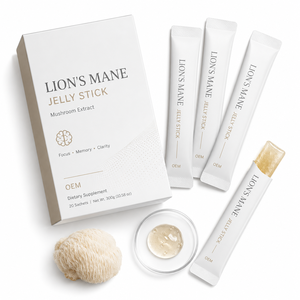 Biohacking <span class=keywords><strong>Lion</strong></span>'s Mane Jelly Stick : Stimulant Cérébral, Neuroprotection, Concentration, Mémoire, Clarté – Marque Blanche / Étiquette Privée - Product Image 1