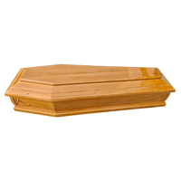Ataúd Funerario de Madera Natural Brillante Estilo Europeo con Relieve Lateral de Orquídeas Delicadas, Ecológico, de la Marca Sdd Tmall