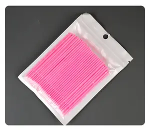 Brosse à cils de maquillage jetable 100 pièces/sac tige de cristal pailleté semi-permanent cils rouge à lèvres mousse nettoyage coton-tige bâton