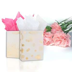 ถุงของขวัญสีทองเมทัลลิกแบบคละขนาด ขนาดกลาง 9 นิ้ว ลายจุด ลายดาว ลายเรขาคณิต สำหรับงานแต่งงาน งานวันเกิด - Product Image 6