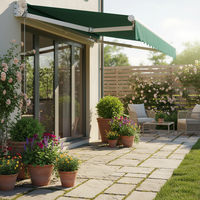 Auvent rétractable manuel en alliage d'aluminium et PVC personnalisé, pliable, pour abri contre la pluie et le soleil, pour cour extérieure, portail