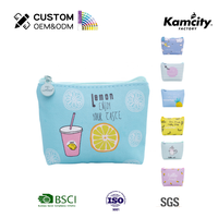 Porte-monnaie mignon de dessin animé, mini pochette zippée, sac à monnaie en cuir PU imperméable, petit sac à monnaie pour enfants et filles, portefeuille de rangement portable
