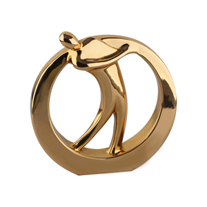 Adornos Deportivos Personalizados, Fundición de Metal de Alta Calidad, Figura Deportiva de Golf Dorada con Círculo - Product Image 6