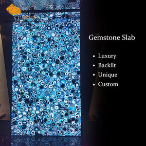 Backlit màu xanh Agate mờ bán quý đá quý <span class=keywords><strong>Onyx</strong></span> slab cho nhà bếp Bar Countertop bảng Top tường nền trang trí nội thất - Product Image 3