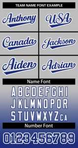 Camiseta de Softbol Personalizada con Degradado Gris, Blanco y Azul Rey, Auténtica y de Moda, con Dos Botones - Product Image 3