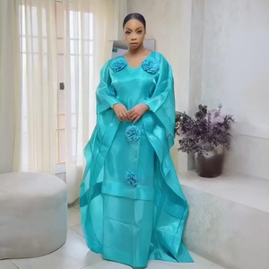 Ensemble de robe boubou <span class=keywords><strong>africaine</strong></span> pour femmes, style <span class=keywords><strong>moderne</strong></span>, deux pièces, avec foulard - Product Image 3