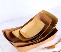 Barquette en papier kraft pour emballage alimentaire à emporter, idéale pour les snacks de rue, salades, frites, poulet frit, sushis, nouilles