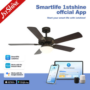 1stshine พัดลมเพดาน LED แบบชนบทเงียบมอเตอร์ทองแดง DC บริสุทธิ์พัดลม<span class=keywords><strong>เพดาน</strong></span>แบบพลิกกลับได้พร้อมไฟ - Product Image 6