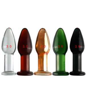 3cm Diameter <strong>Small</strong> Size Multiple Colors Transparent Glass Anal Plug Waterproof Female Anal Masturbator Novice Sex Toy BDSM Toys - Product Image 1