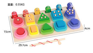 Giocattoli in legno blocchi arcobaleno in legno 3D Fishing Block Fishing Toy Set Montessori riconoscimento colore <span class=keywords><strong>Play</strong></span> - Product Image 2