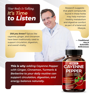 Cápsulas de Pimienta Cayenne OEM con Jengibre, Canela, Cúrcuma, Berberina y Bergamota Cítrica, Suplemento para el <span class=keywords><strong>Bienestar</strong></span> General - Product Image 6