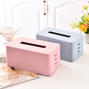 Boîte à mouchoirs en plastique rose, vert, bleu, beige pour la maison, la voiture, le salon, boîte de rangement pour mouchoirs à tirer - Product Image 3