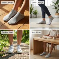 Chaussettes invisibles personnalisées à coupe basse, respirantes, sans couture, avec bout rembourré, en mélange de polyester doux, vente en gros OEM