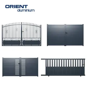 Алюминиевые пластиковые раздвижные главные ворота, раздвижные ворота для домов, фермерских домов, Передние ворота и забор