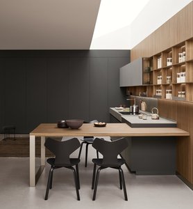Gabinetes de Cocina Modernos de Diseño Song, Puertas de Madera Sólida, Paneles de MDF, Acabado Gris Oscuro, Superficie Fácil de Limpiar, Diseño de Lujo, Garantía de 5 Años - Product Image 2