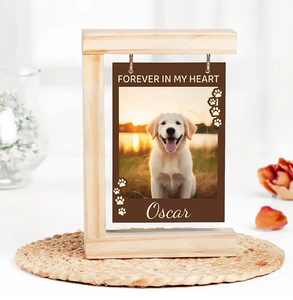 <span class=keywords><strong>Marco</strong></span> de Fotos de Madera Personalizado para Mascotas, con Nombre y Huella, Diseño Moderno para Montar en la Pared, Recuerdo de Mi Perro, Siempre en Mi Corazón - Product Image 1