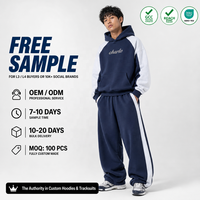Sudaderas con capucha unisex de gran tamaño, conjunto de chándal con bloques de color, sudaderas personalizadas al por mayor OEM ODM a granel REACH