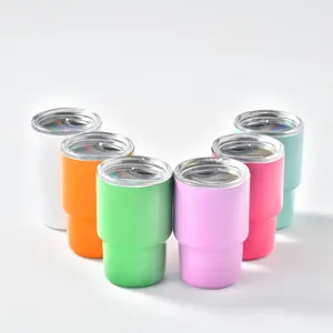 2oz 3oz Mini Tumbler For Sublimation Hot Selling Custom Log Mini Tumbler Shot Glass With Straw And Lid