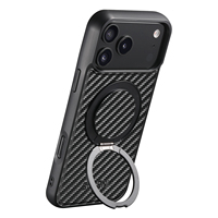 Simili cuir PU, texture fibre de carbone, magnétique 360° °   Étui de téléphone avec support rotatif compatible avec les séries Apple 18/17/16/15/14/13