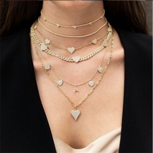 Fine 18k PVD Gold Plated Tarnish Free <b>Copper</b> Heart Charm Link <b>Chain</b> Necklace for Women - Product Image 2