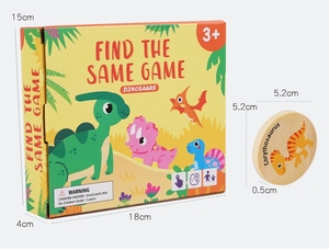 Jeu de mémoire éducatif en bois pour enfants de 4 à 9 ans : Trouvez les dinosaures identiques – Concentration et cognition amusées - Product Image 6