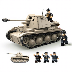 HW 2025 vendita calda 661 pezzi tedesco <span class=keywords><strong>cacciacarri</strong></span> set di blocchi di costruzione giocattoli educativi mattoni giocattolo carro armato militare - Product Image 1