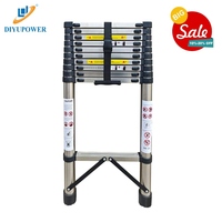Échelle télescopique portable en acier inoxydable certifiée CE, capacité 150 kg, pliable, pour entrepôt et extérieur