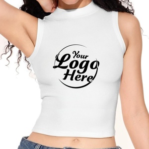 Sleeveless V-neck Casual Regular Fit Knitted Cotton Spandex Tank <b>Top</b> Breathable Quick Dry Eco-Friendly Women's Summer 2024 - Product Image 1