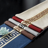 Chemin de table en coton et lin vert sauge Boho Étamine imperméable pour table à manger pour Ramadan Printemps Pâques
