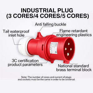 6h 16a תקע זכר ip67 עמיד למים מחבר ac 2p + e 3p 4pin 230v 400v v תקע תעשייתי סטנדרטי תקע - Product Image 6