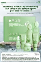 Set Kosmetik Perawatan Kulit Lidah Buaya Grosir, Melembapkan, Menenangkan, Toner, Lotion, Krim