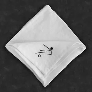 OEKO-TEX 100% Belgian Flax linen Napkin with embroidery logo Linen sports handkerchief