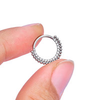 En gros Anneau de nez clicker 16G à double rangée en Titane ASTM F136 et Zircon, Bijou de piercing corporel tendance