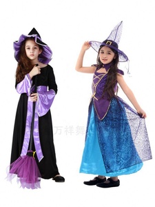 Disfraz <span class=keywords><strong>de</strong></span> Bruja Morado <span class=keywords><strong>de</strong></span> Alta Calidad para Niñas, Inspirado en TV y Cine, Vestido <span class=keywords><strong>de</strong></span> Bruja Mágica con Sombrero - Product Image 3