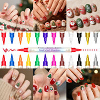 Marqueurs acryliques personnalisés pour croquis, tissu, bricolage, coloriage, graffiti, peinture au pinceau acrylique, double pointe, 12 couleurs, ensemble de marqueurs pour nail art