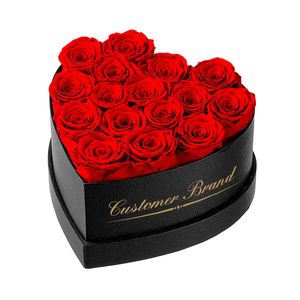 16 piezas de flores naturales para siempre, rosas preservadas, <span class=keywords><strong>flor</strong></span> inmortal que dura un año, caja con forma de corazón de Rosa real eterna - Product Image 1