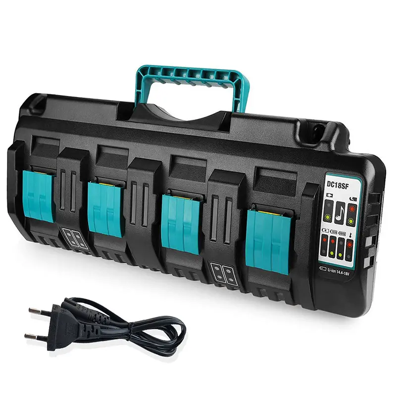 DC18SF Liion Battery Charger 3A Charging Current for Makita 4 Port 14.4V 18V BL1830 BL1430 DC18RC DC18RA Power Tool USB Port