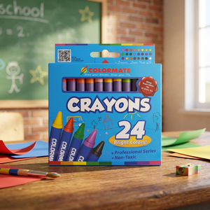 COLORMATE Juego de 24 Crayones de Cera Borrables No Tóxicos, Pasteles al Óleo para Pintura Artística, Empaque Personalizado, Venta Directa al Mercado Americano - Product Image 2