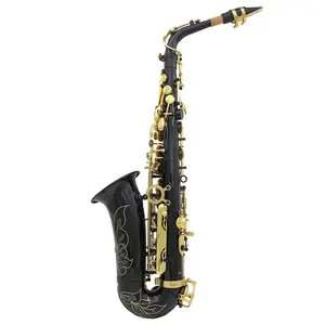 Saxofón alto con carcasa dorada, Saxofón negro, níquel y blanco, nuevo diseño