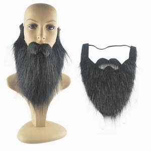 Barbe <span class=keywords><strong>de</strong></span> Père Noël pour spectacle <span class=keywords><strong>de</strong></span> fête d'Halloween, simulation <span class=keywords><strong>de</strong></span> <span class=keywords><strong>moustache</strong></span>, barbe <span class=keywords><strong>de</strong></span> pirate à barbe <span class=keywords><strong>de</strong></span> chevreuil grande taille pour accessoires <span class=keywords><strong>de</strong></span> fête - Product Image 2