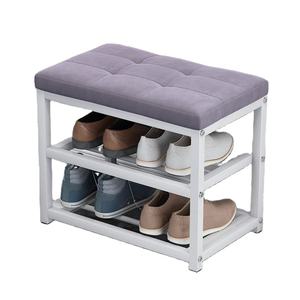 Étagère à chaussures pour porte <span class=keywords><strong>de</strong></span> <span class=keywords><strong>maison</strong></span> simple rangement multicouche armoire à chaussures peut s'asseoir sac souple en fer tabouret à chaussures multifonctionnel - Product Image 1
