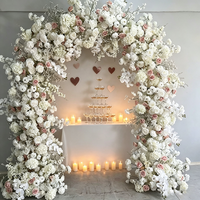 Arche de mariage artificielle blanche en forme de U minimaliste pour mur de fond, support métallique pour fleurs de roses, présentoir pour banquets d'hôtel